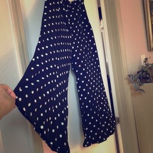 Anthropology polka dot flare pants